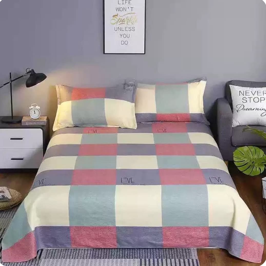 Double Size Bedsheet with Two Pillow Cases